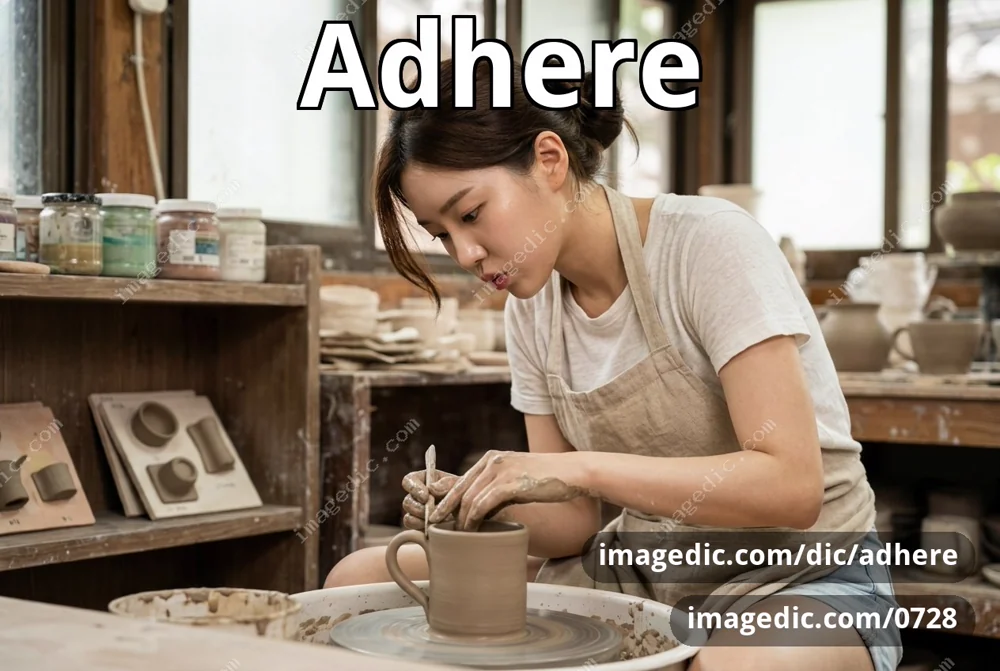 adhere