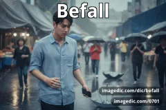 befall