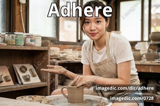 adhere